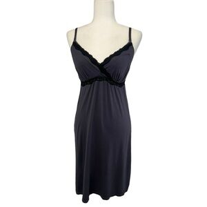 Gilligan & O'Malley Charcoal Chemise with Black Lace